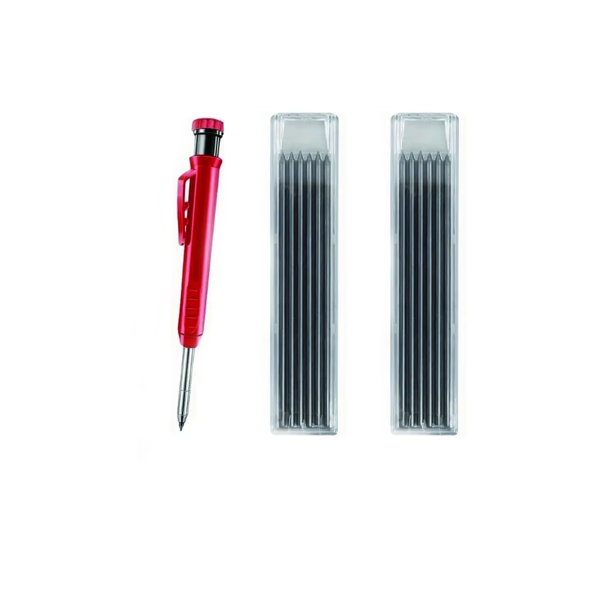 Juego de lápices de carpintero sólidos, herramientas de carpintería, lápiz mecánico, recarga de 5 colores, herramientas de trabajo de construcción, trazador de marcado de carpintería: Chocolate