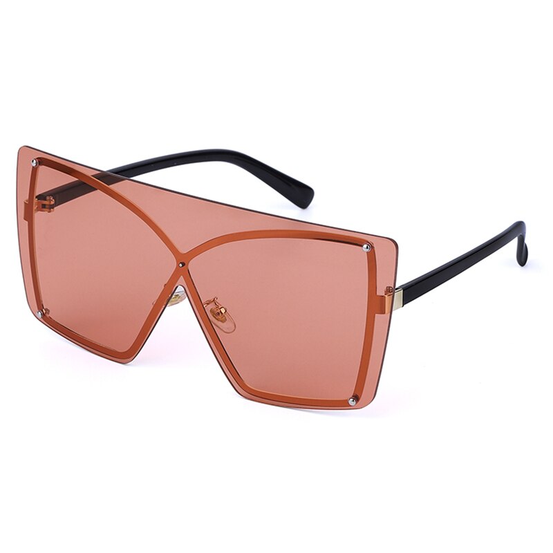 Oversized Zonnebril Vrouwen Luxe Randloze Vierkante Zonnebril Metalen Vrouwelijke Shades UV400 Mannen Bril Gafas: 3
