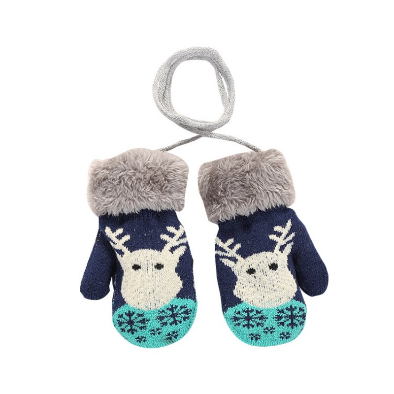 Guanti di lana in pile invernale alce carino di natale più guanti in velluto ispessimento a prova di freddo e guanti caldi per bambini 0-3 anni