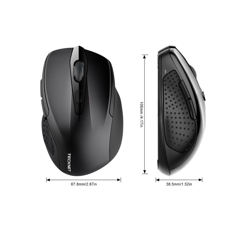 Tecknet Draadloze Muis Computer Bluetooth Muis Pc Mause Ergonomische Muis 2.4Ghz Usb Optische Muizen Voor Laptop Pc