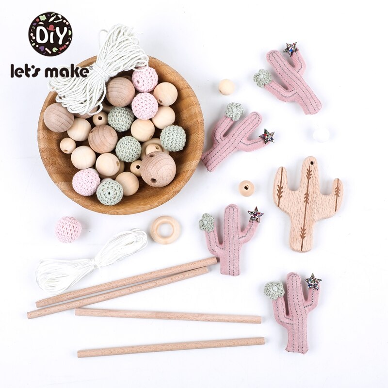 Lassen'S Machen 1einstellen Holz Ring Tuch Cantus Buche Holz Häkeln Perlen Baby Krippe Handy, Mobiltelefon Bettwäsche Rassel BeißRing Spielzeug Holz beißRing