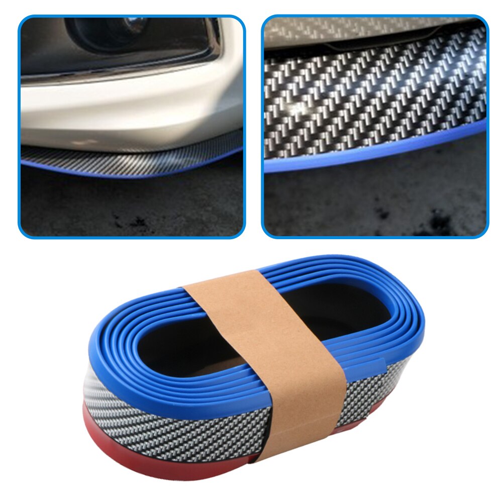 2.5m Universal 3D Rubber Car Auto Front Bumper Lip Protector Carbon Fiber Look Body Kit for Car Safety Protection Accessaries