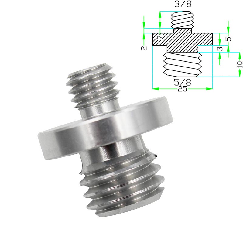 5/8 1/4 3/8 tum  m8 m10 adapter anslutningsskruv för prisma gps centreringsstång tätningslock kartläggningssked nät 1 st: 3-8- tums skruv