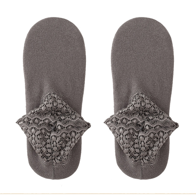 1 Pairs Thicken Winter Lace Women Socks Warm Thermal Soft Solid Color Socks Wool Cashmere Snow Velvet Socks Home Floor Socks: grey