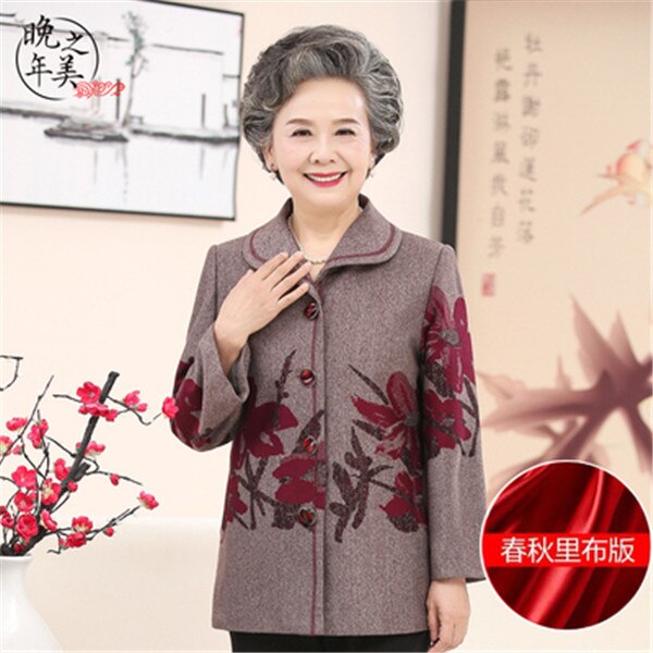 Ouderen Vrouwen Herfst Winter Kleding 60-70 Moeder Fluwelen Jas Oma Outfit Jas Specialiteit Van China Oude Man Kleding a122: Wine red / 4XL