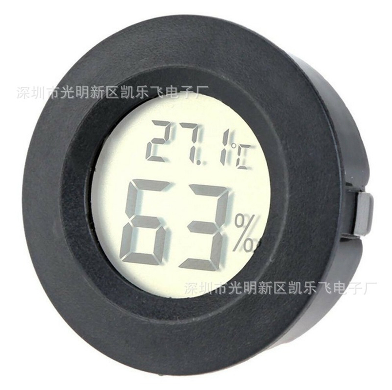 Huisdier Thermometer Vochtigheid Monitor Hygrometer Ronde Digitale Lcd Display Temperatuur