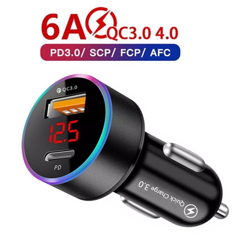 Voor Iphone 12 Xiaomi Autolader Usb Voor Mobiele Telefoon Pd Usb Autolader Type C Snelle Lading Pd Multi usb Charger Auto Voor Samsung