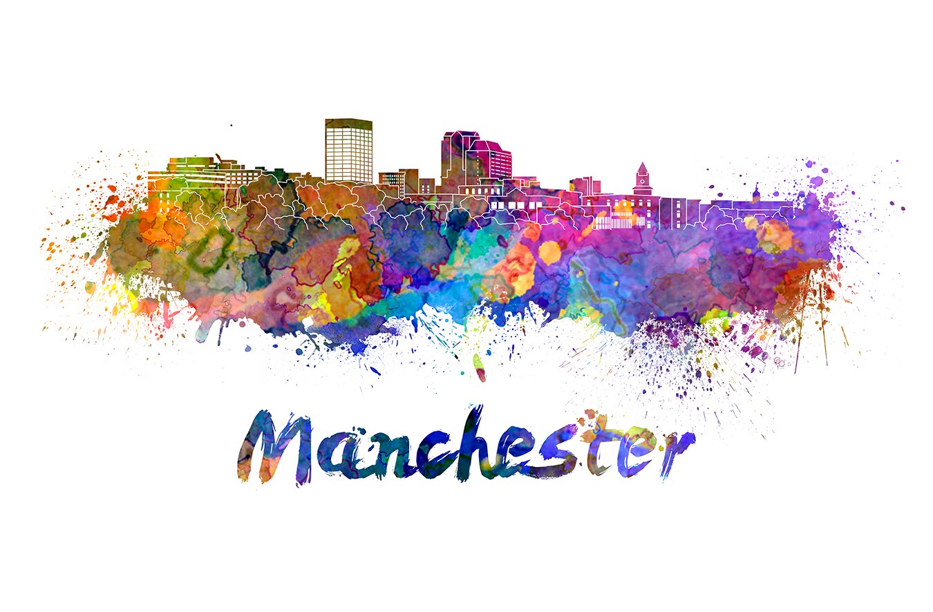 Manchester Nh Skyline Poster-Art Print Home Decor Monumenten Stad-Wall Art Poster Reizen Landschappen