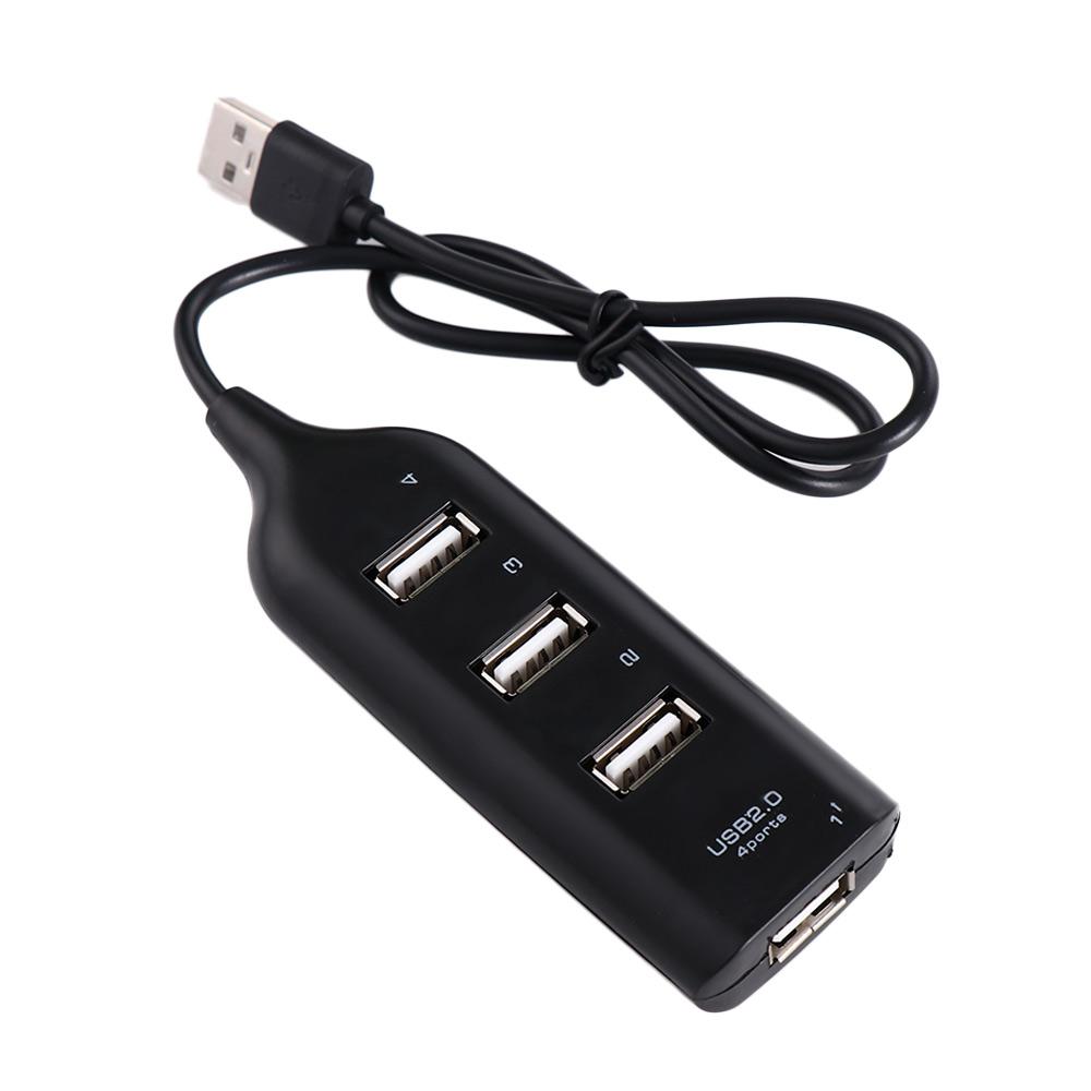 Hub USB 2.0 de 4 Portas para Computador: Acessório Expansor de Periféricos USB e Adaptador de Energia: Bege