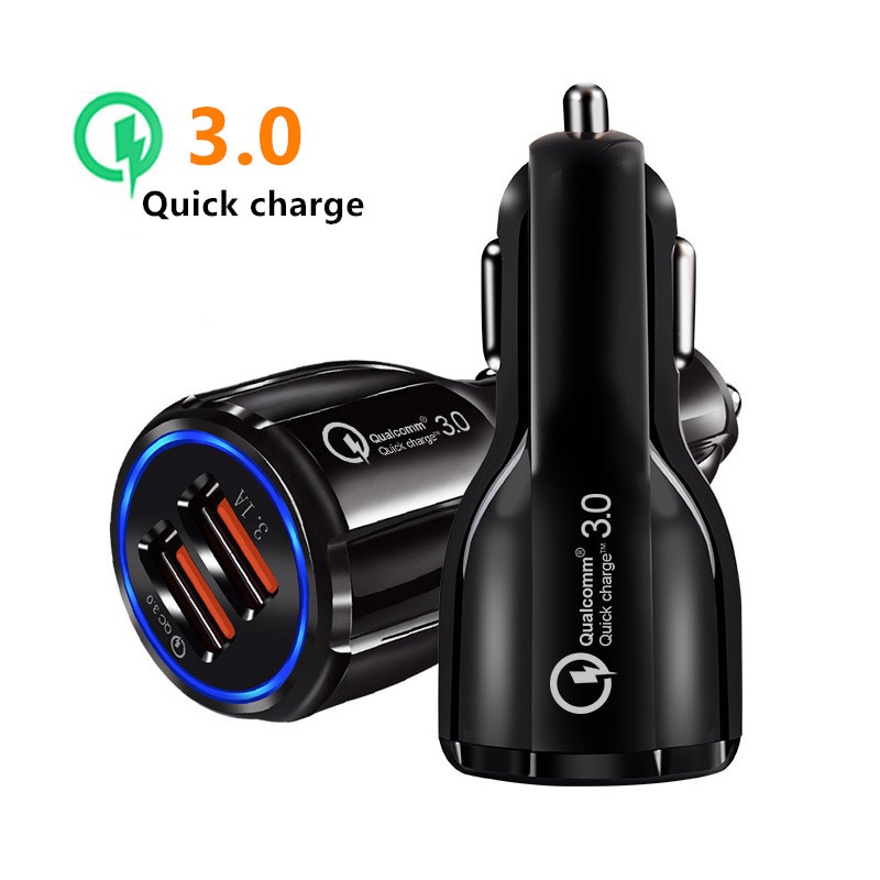 Quick Charge 3.0 Autolader Dual Usb-poort Fast Car Charger Adapter Auto Sigarettenaansteker Voor Xiaomi Iphone Samsung Tablet
