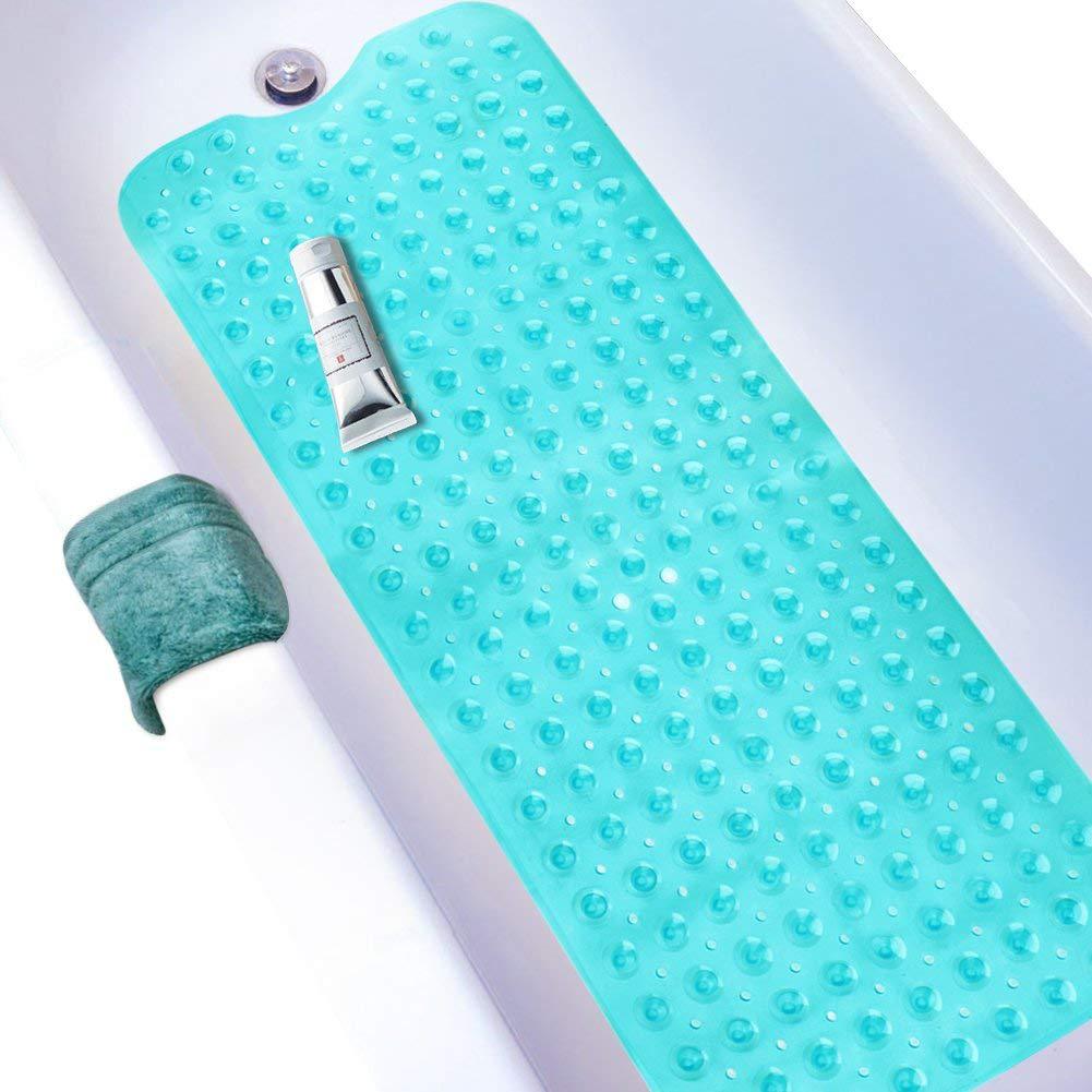 40*100cm Mat Bathtub Bath Mat PVC Large Bathtub Safety Shower Non-slip Bath Mats With Suction Cups Floor Mat: Transparent green