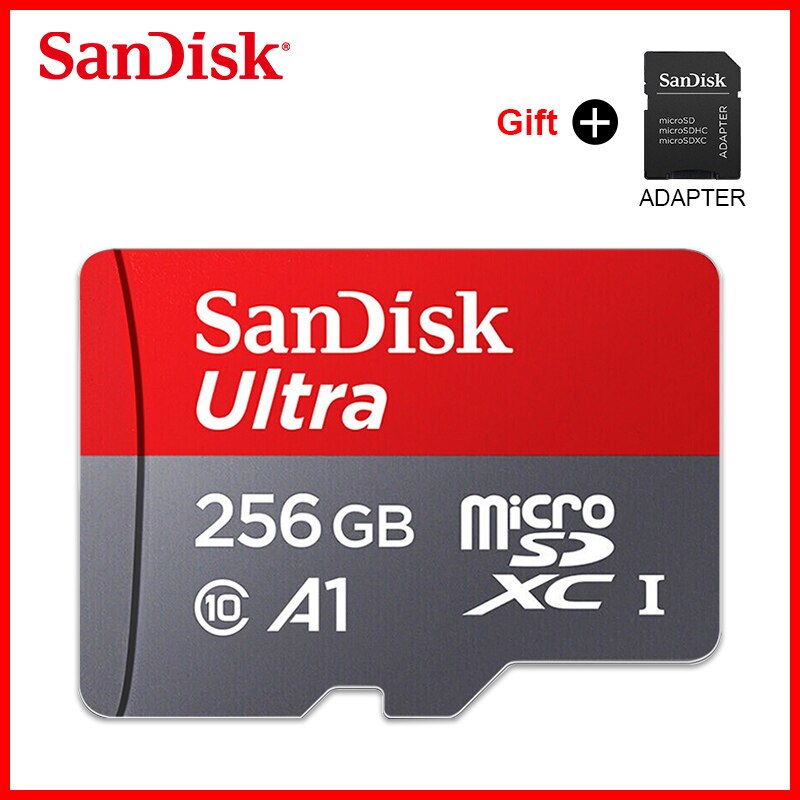 Sandisk Ultra Mikro SD 128 GB 32GB 64GB 256GB 16G 400GB Mikro SD Karte SD/TF-Karte Speicher Karte 32 64 128 gb microSD für Telefon: 256GB Adapter