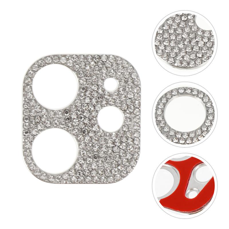 1pc Camera Lens Protective Frame with Rhinestone Decor compatible for IPhone12