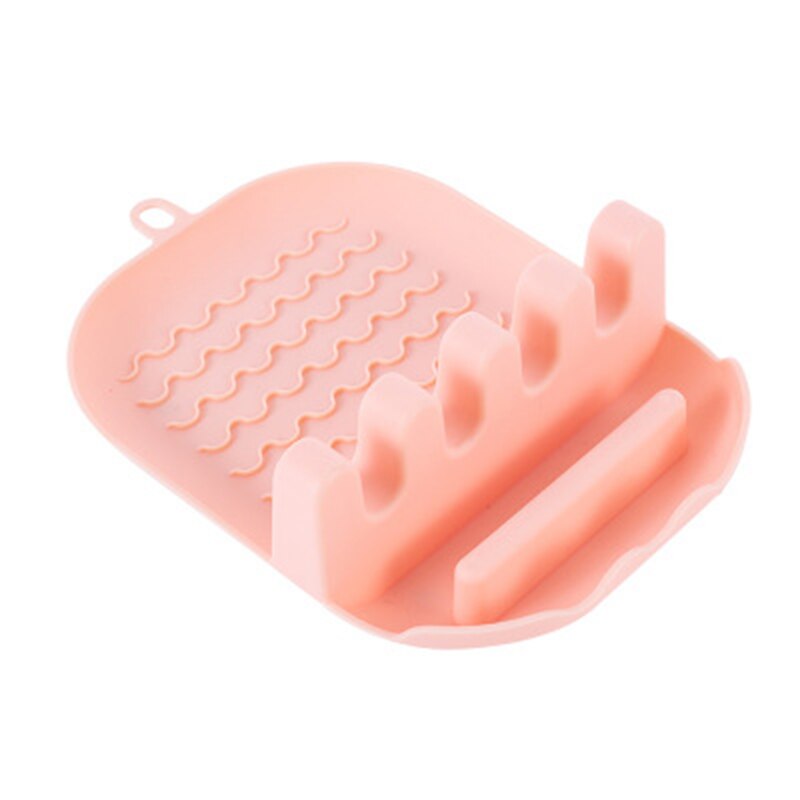 Kitchen Spoon Holders Fork Spatula Rack Shelf Organizer Plastic Spoon Rest Chopsticks Holder Non-slip Spoons Pad Kitchen Utensil: 08