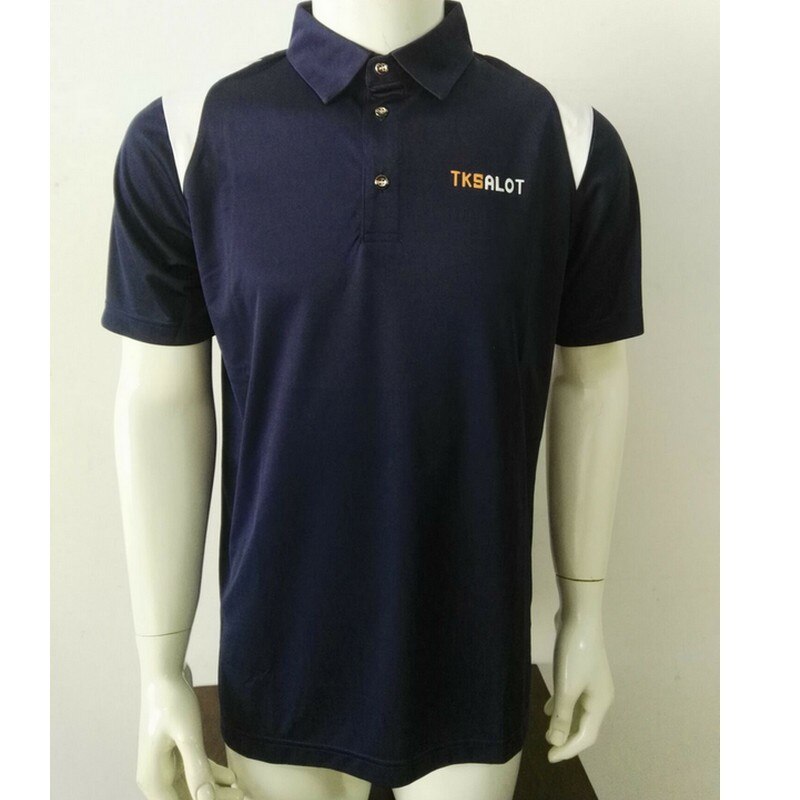 Tksalot golf t-shirt sommer dry fit kortærmet mælkeis silke glat rørende sports top i marineblå oem tilgængelig