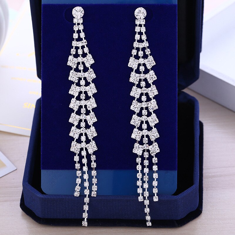 Clip-on oorbellen bruidsjurk bruiloft met strass steentjes