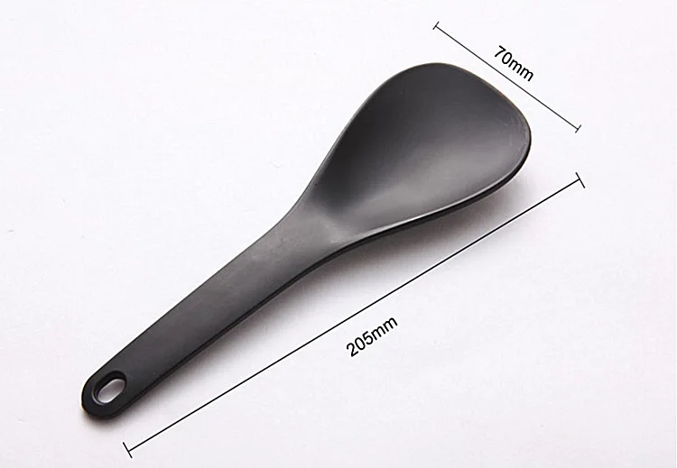 Plastic Non-Stick Rice Spoon Long Cooking Rice Spatula Scoop Black White Hangable Soup Spoon Kitchen Utensil Tableware: Brown
