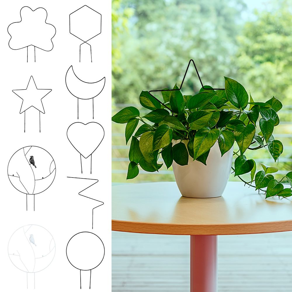 Garden Plant Support Climbing Frame Multi-shaped Iron Art Metal Indoor Outdoor Fixing Rod Garden Modeling