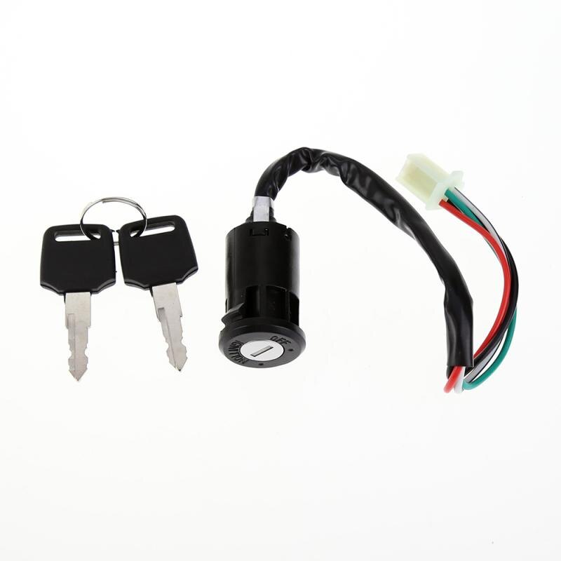 Key Ignition Switch 2pcs key 4 wire Ignition lock for dirt bike ATV motorcycle Use for Yamaha Suzuki kawasaki Scooter