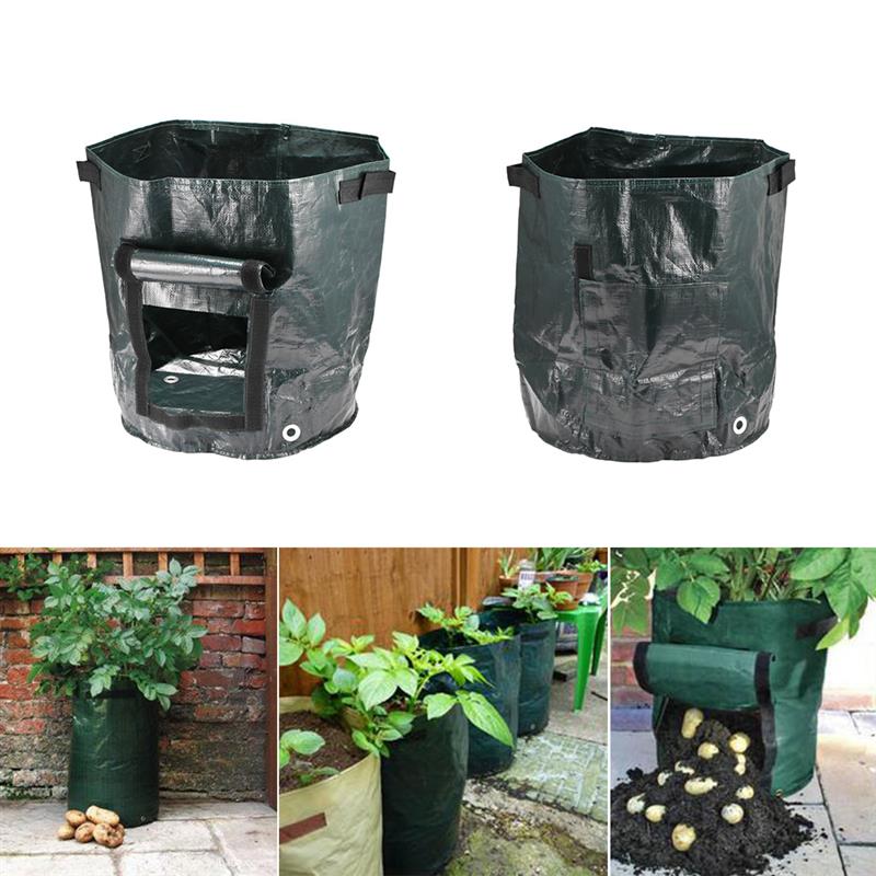 4 Stck PE Tasche Kartoffel Anbau Pflanzen gewebte Stoff Taschen Garten Töpfe Pflanzer Gemüse Pflanzung Wachsen Taschen Hause Garten Werkzeug