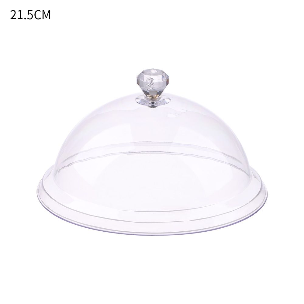 Acrylic Dessert Storage Tray Round Dish Dust-Proof Food Cover Cake Bread Plate Fruit Display Holder Food Cover: 21.5CM