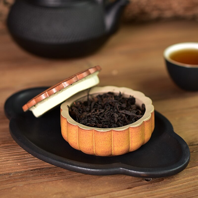 Mooncake tea caddy keraaminen matka kannettava sinetöity kattila pieni kivitavara säilytyspurkki teeastiasto teevarasto teecaddy