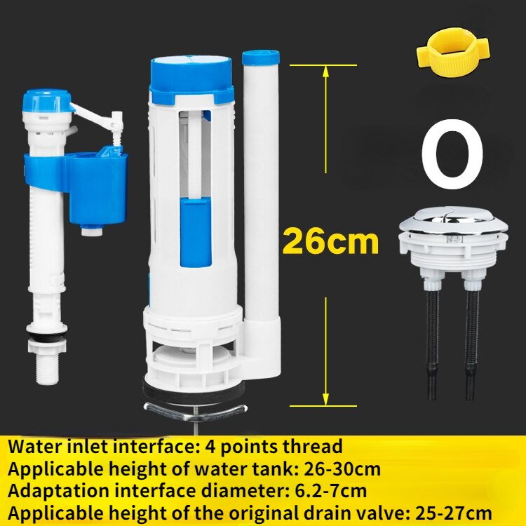 Toilet tank fitting toilet inlet valve drain valve toilet button replacement: O