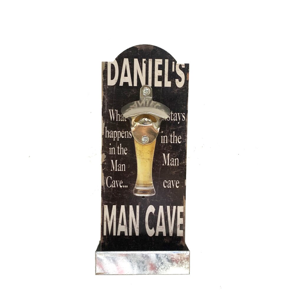 Bar Wall Decoration American Country Style Retro Bar Restaurant Beer Bottle Openers Wooden Wall Hanging Opener Crafts: Gray