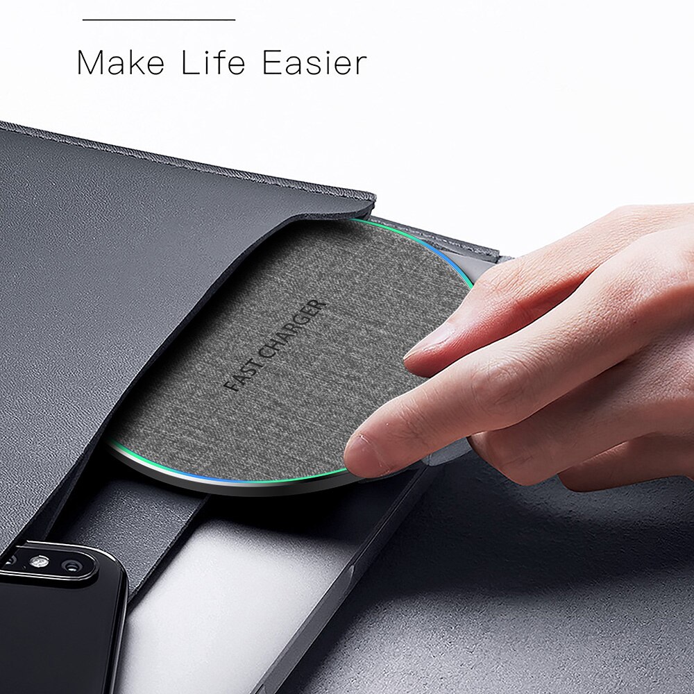 FDGAO 15W Qi Wireless Charger for iPhone 12 11 XS XR X 8 Fast Charging Pad Dock Station For Sasmung S21 S20 S10 S9 Note 10 20