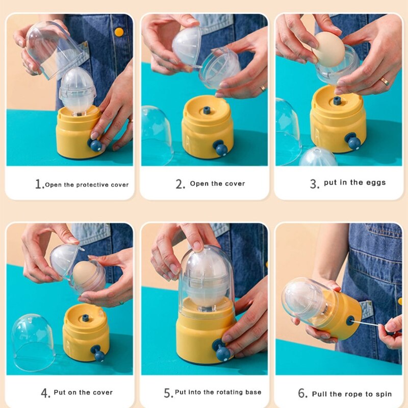 Egg Scrambler Shaker Whisk Hand Powered Eggs Mixing Maker Manual Blender Egg Yolk Mixer Puller Kitchen Gadget 87HA