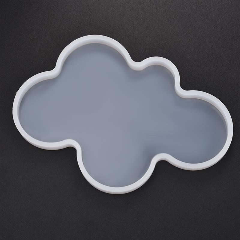 Moules en Silicone de dessous de verre en forme de nuage, fabrication de bijoux en résine à faire soi-même, moules de moulage en résine époxy pressée UV: M-19x14cm