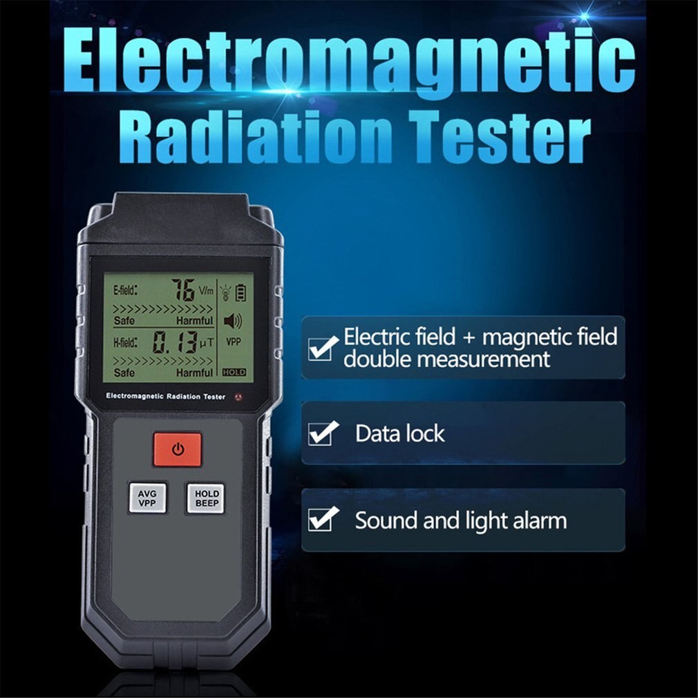 Handheld Digital LCD EMF Meter Electromagnetic Radiation Tester Electric Field Magnetic Field Dosimeter Detector