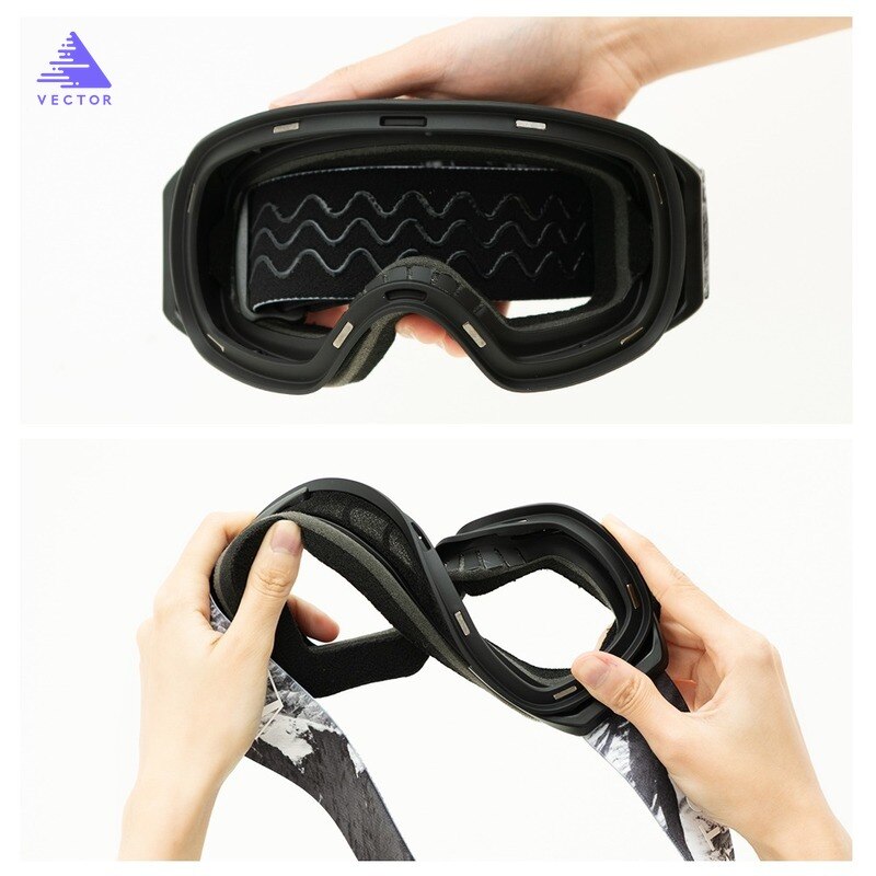 Utbytbar rem otg ski snowboard glasögon kvinnor män skidglasögon mask  uv400 snöskyddsglasögon vuxen sfärisk