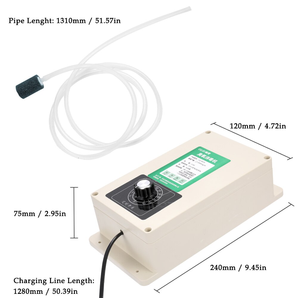 Ozone Generator Home Water Air Purifier 500mg/2000mg/h Portable Ozone Machine Sterilizer Purifier for Fruit Vegetables Meat Food