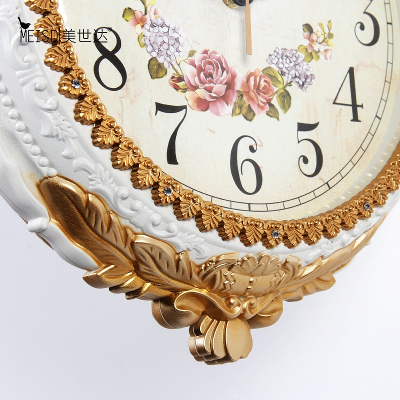 European style Classic Retro Modern Wall Clock 37CM Double Sided Outside Bracket Clock Home Decoration Hanging Watch