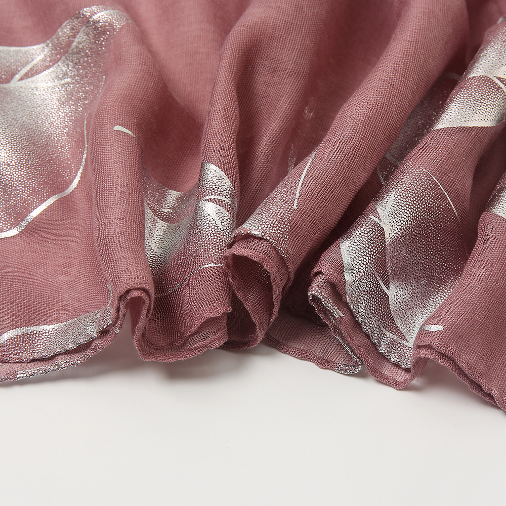 Luxury Silver Glitter Scarf Women Leaves Shimmer Hijab Oversize Shiny Shawl Stoles Muslim Women Veils Cotton Women&#39;s Scarves