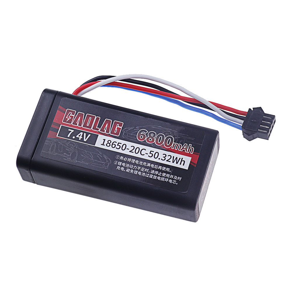 18650 Li-ion batterij 7,4 V 6800 mAh RC auto-accu voor Wltoys 144001 12428 12423 10428 RC Auto's Vrachtwagens Tanks Reservebatterij 2s 7,4 V: Lavendel