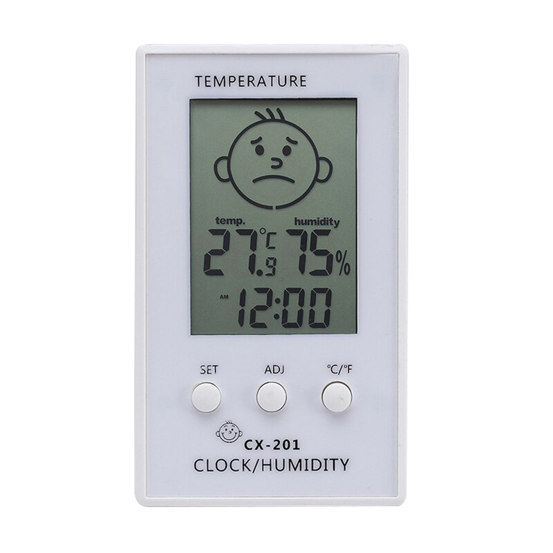 1Pcs Digital Thermometer Kids Smile Thermometer Hygrometer Meter for Detect Indoor Temperature and Humidity: white