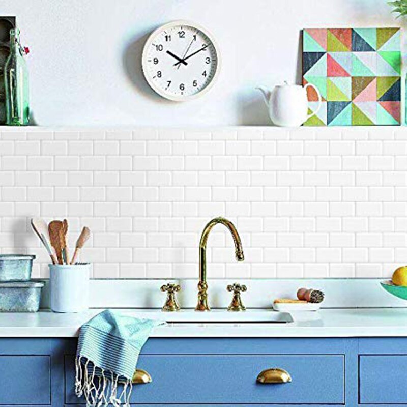 Peel and Stick Backsplash 10X10 Inch Removable 3D Subway Wall Tiles (Pack of 4),for Kitchen or Bathroom