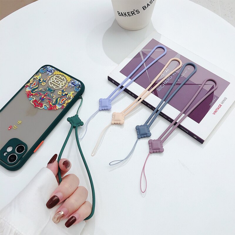 Chinese knot silicone rope liquid short Cell Phone Lanyard Holder Phone Wrist Straps U disk sling silicone mobile phone rope