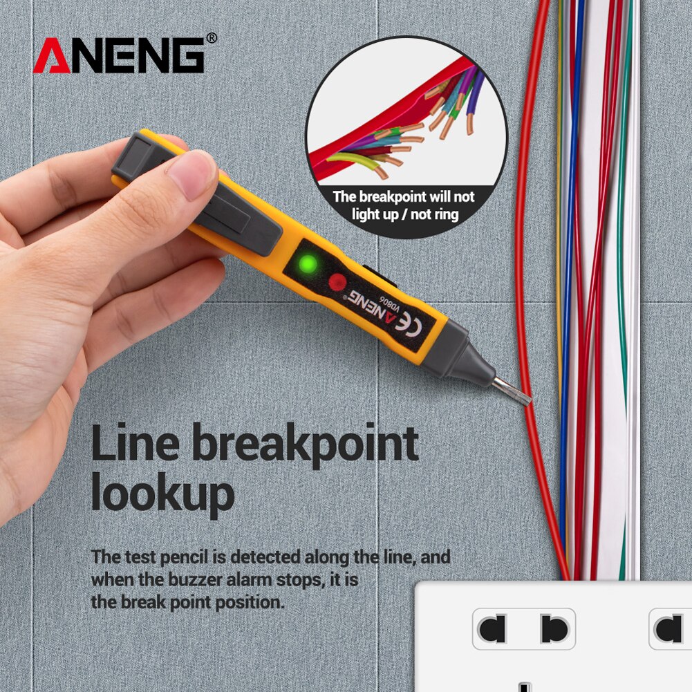 Kontinuitet spændingsdetektor pen lyd-lys induktiv spændingsmåler elektrisk kompakt pen spænding batteri test blyant