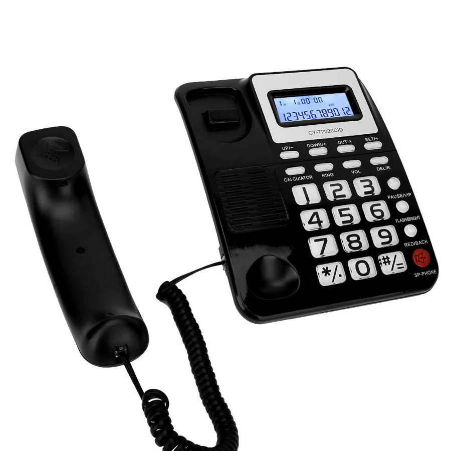 GY-T2020CID telefone com fio com alto-falante gravador de voz caller id exibição calculer telefone fijo para casa telefone fixo