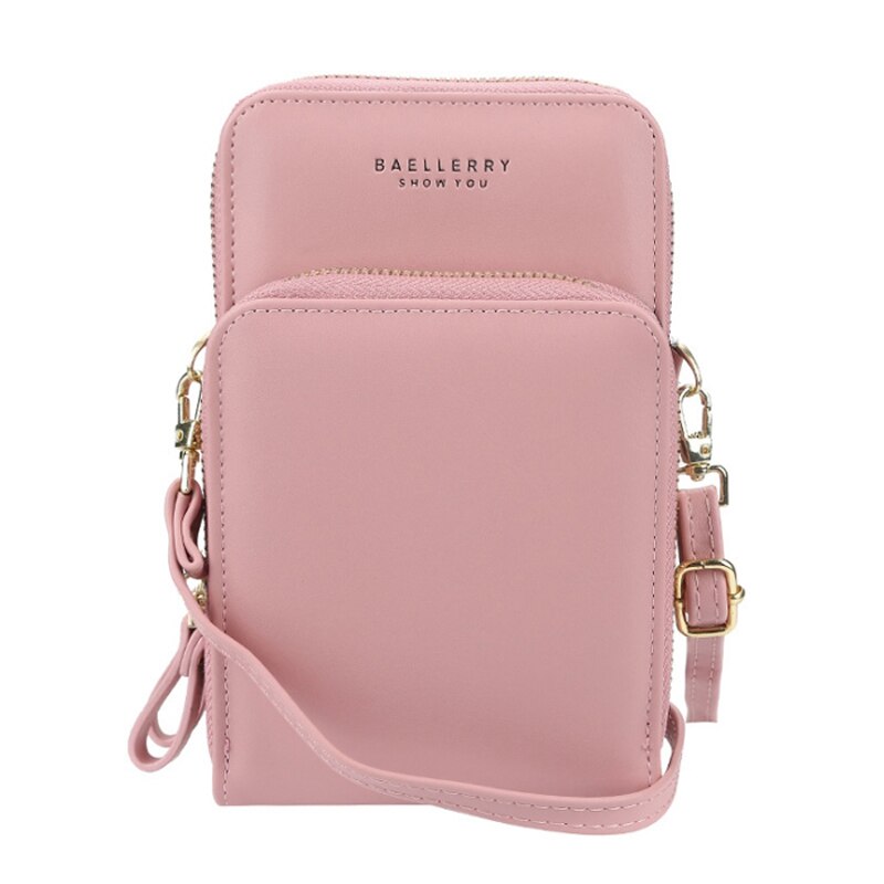Doble cremallera damas monedero bandolera cartera billetera para teléfono para mujer mini cartera bandolera