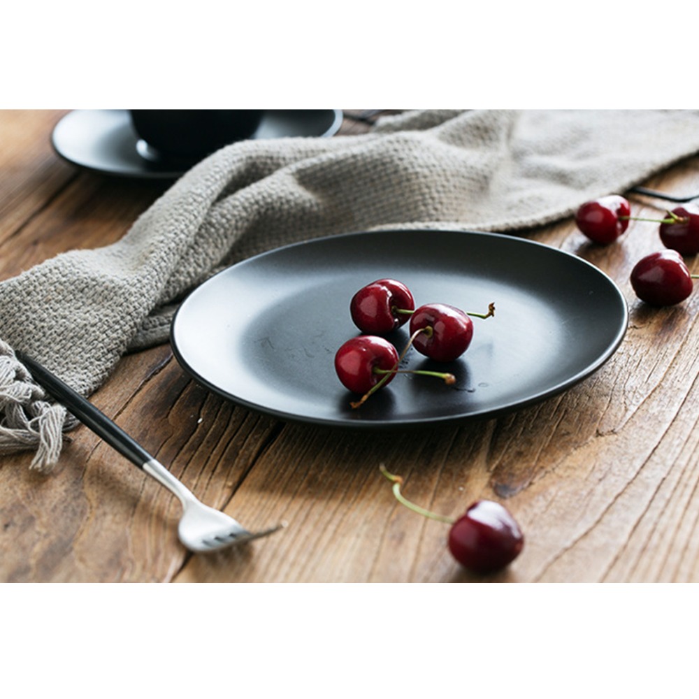 Nimitime japans eenvoudig puur kleur keramisch serviesgoed zwart thuis serviesgoed westerse restaurant serviesset