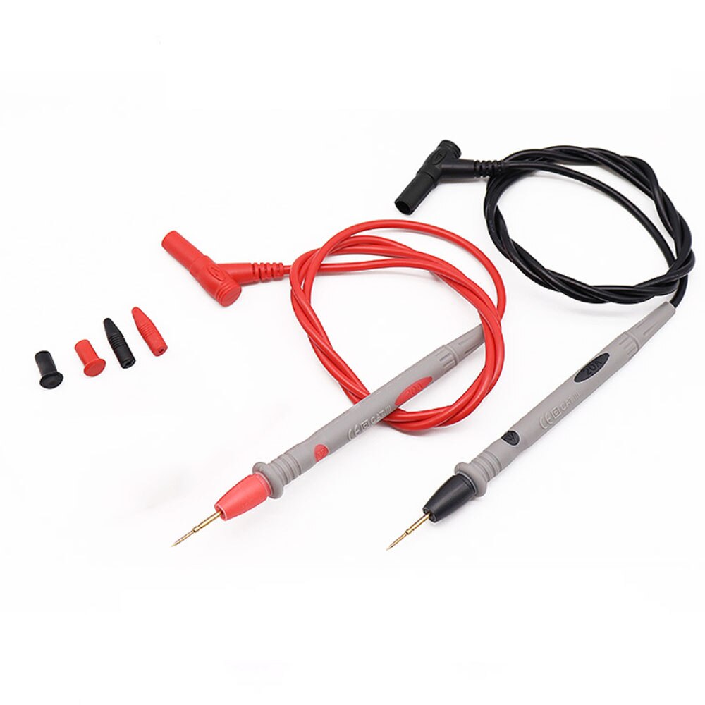 1 pair Soft-silicone-wire Digital Multimeter Probe Needle-tip Universal test leads with Alligator clip For LED tester Multimetro: silica gel