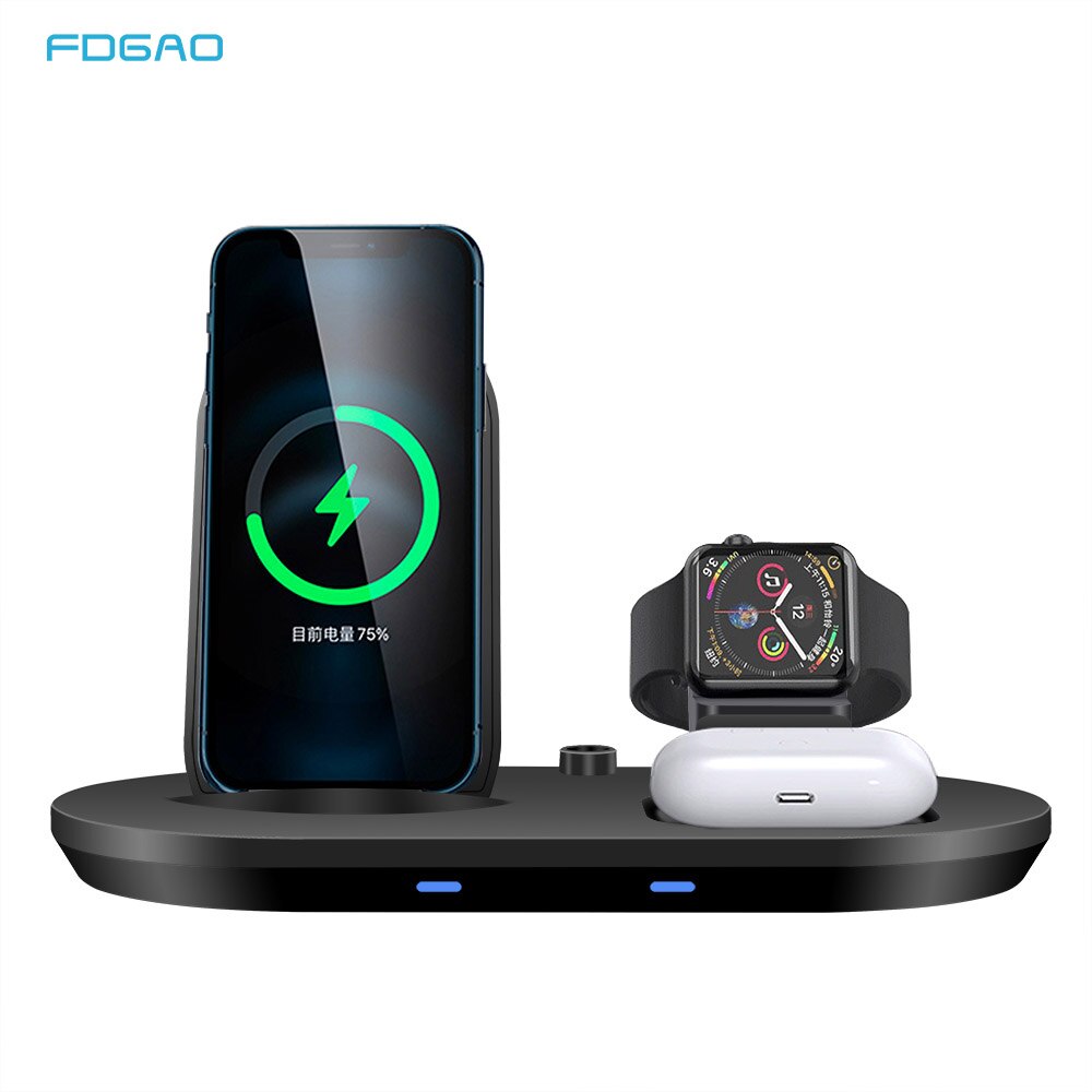 15W 3 in 1 Wireless Charger Dock Station For iPhone 12 11 XS XR X 8 AirPods Pro iWatch Apple Watch 6 SE 5 4 3 Qi Charging Stand