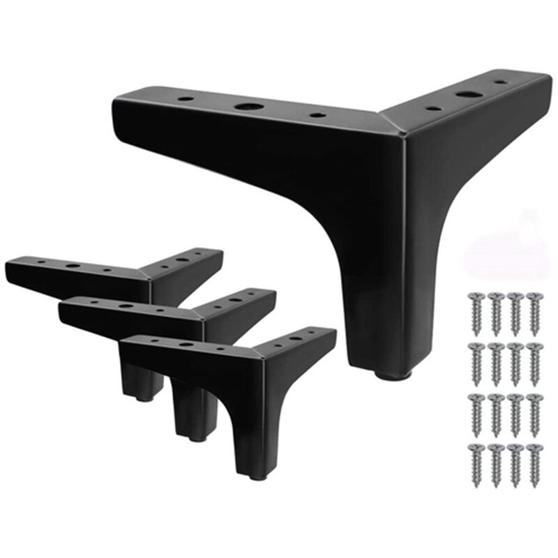 4PCS Sofa Trident Furniture Legs Table Legs Bathroom Legs Furniture Legs Bed Chair Desk Dresser Wardrobe Legs Hardware Cabinetry: Black / 10mm