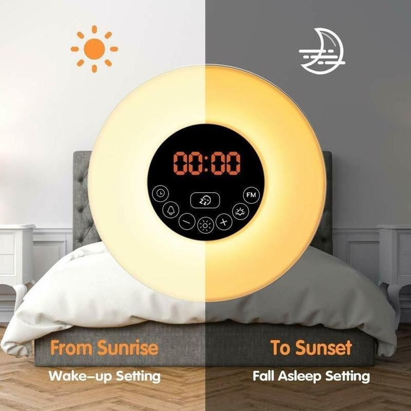 Beurer WL 50 Wake-up Light Met FM-radio En Bluetooth - Nachtlamp Met 4 Kleuren Sfeerlicht 3 Melodieen En Snooze Functie Inclusief Usb Adapter En Aux Kabel 3 Jaar Garantie