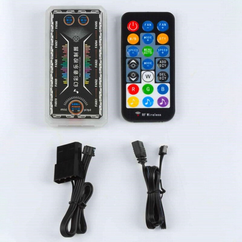 3 Pcs Computer Fans Cooling Fan RGB Internal External Light Emitting Self Rotate RGB Color Change with Controller for Pc