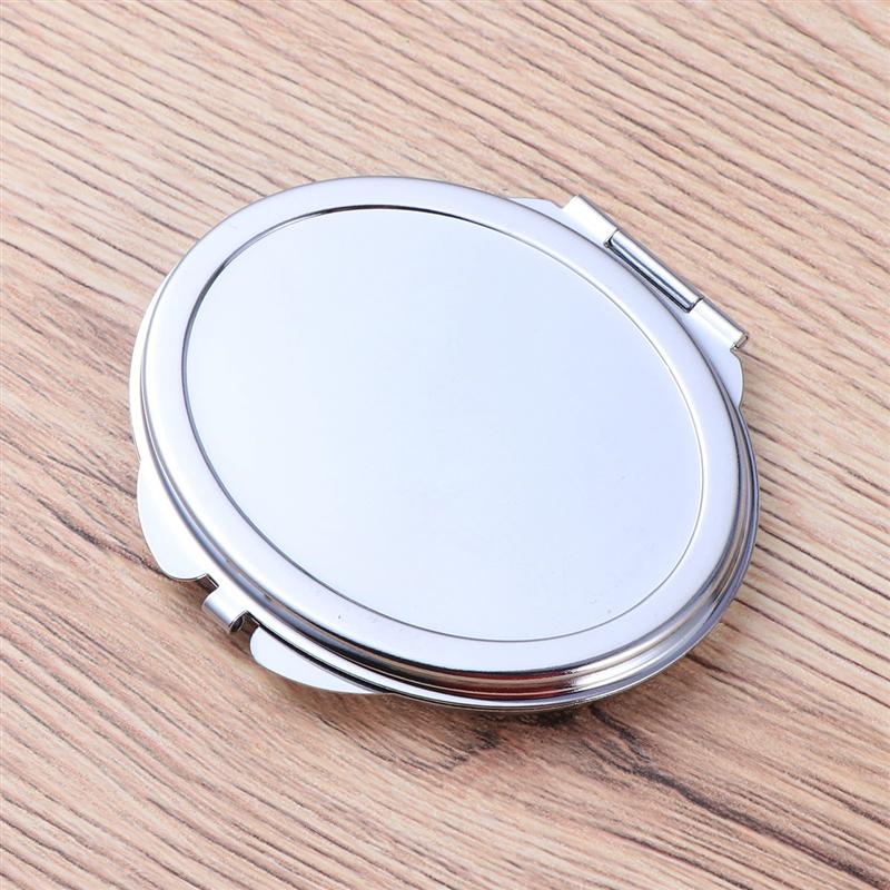 Double-Sided Oval Shaped Makeup Mirrors Stainless Steel Cosmetic Mirrors Foldable Mini Makeup Mirrors